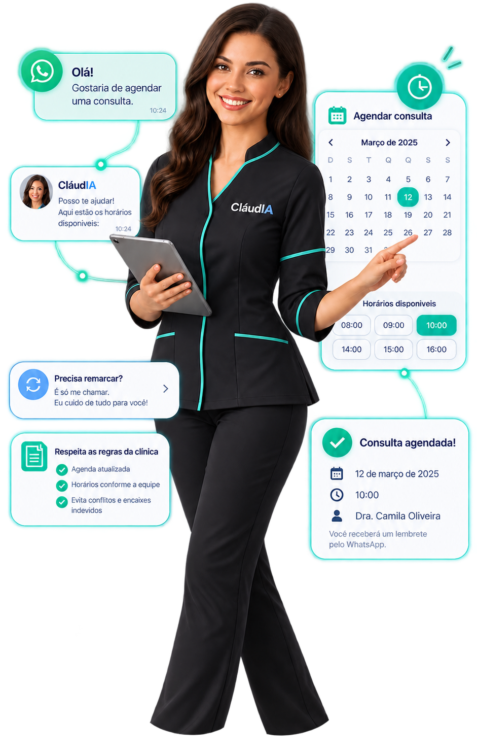 CláudIA para agendamento automático em clínicas